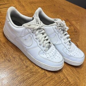 White Nike Air Force 1s Sneakers